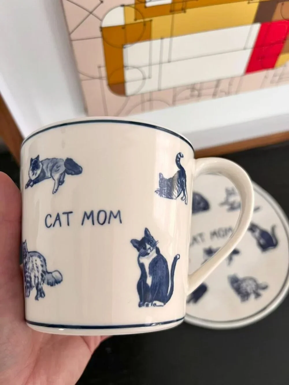 Brand New Anthropologie Molly Hatch Stoneware Cat Mom Mug / Plate Combo